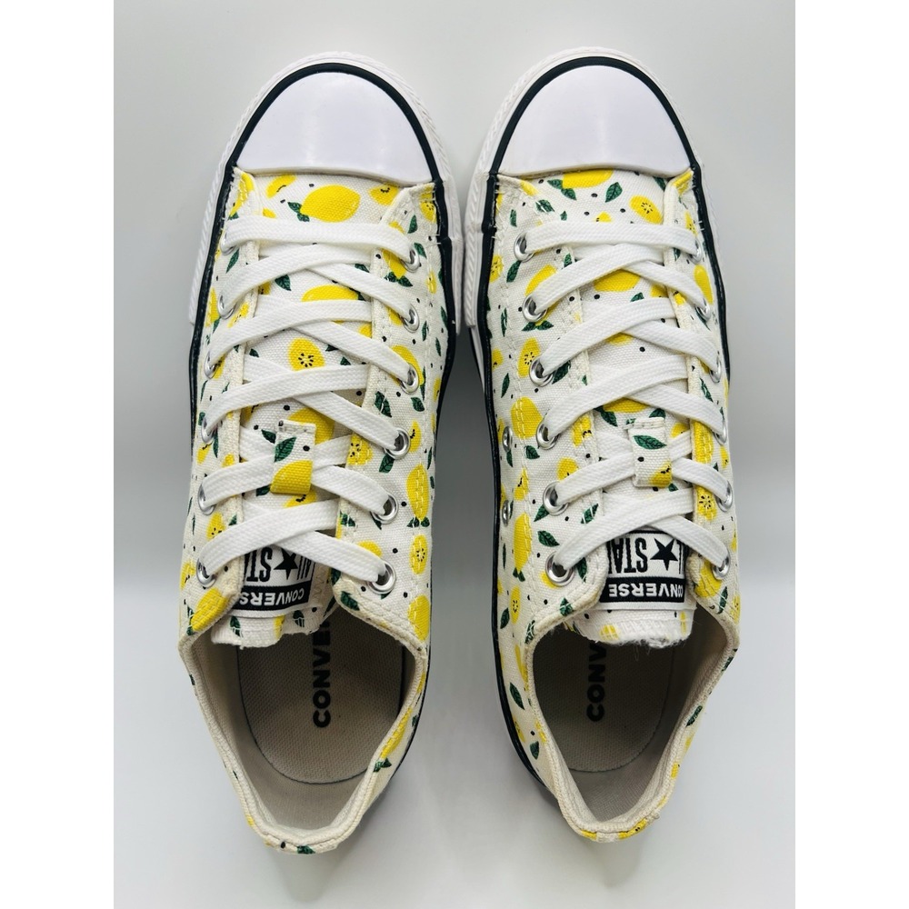 Converse All Star Low Top Lemon Print Canvas Sneakers Youth Shoes US 5 Women 6.5 - Picture 4 of 9